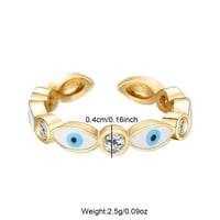 Image 5 of 18K Gold Plated Evil Eye Open Ring