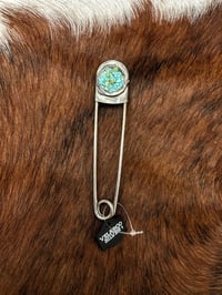Circle Turquoise Inlay Safety Pin