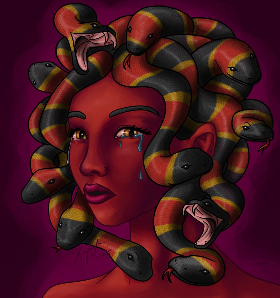 Image of "Caught in your Gaze" - Medusa Art Print