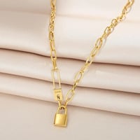 Image 2 of 18K Gold Plated Lock Necklace