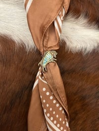 Brass Buffalo Turquoise Inlay