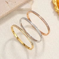 Image 1 of 18K Gold Plated Zircon Bangle