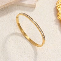 Image 2 of 18K Gold Plated Zircon Bangle