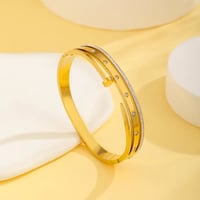 18K Gold Plated Zircon Nail Bangle