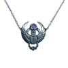 READY TO SHIP: Winged Scarab necklace in oxidized sterling silver