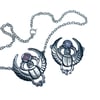 READY TO SHIP: Winged Scarab necklace in oxidized sterling silver