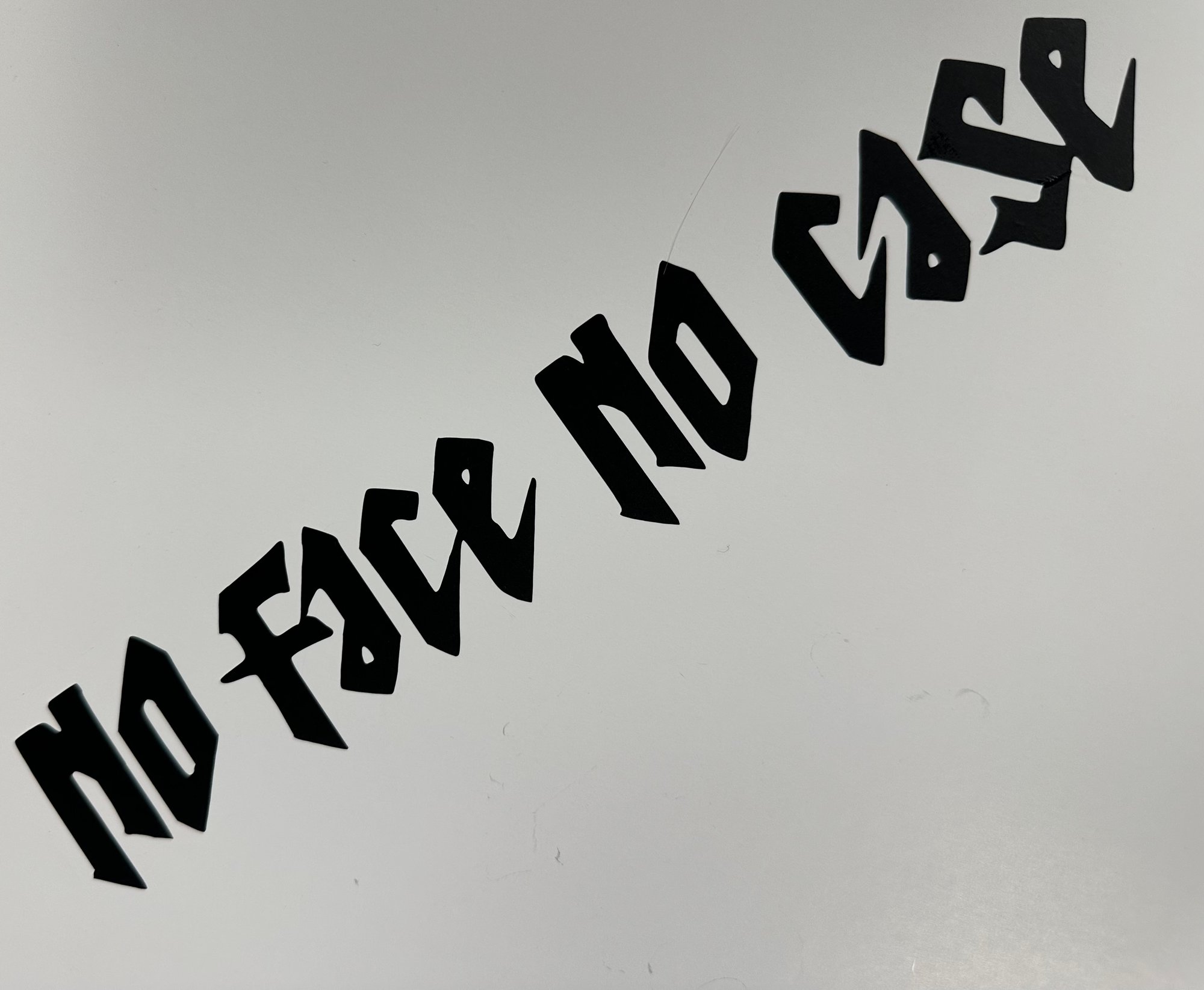 Deathwish NO FACE NO CASE swingarm/visor sticker | Death Wish Culture Co