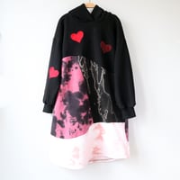 Image 1 of hearts tiedye wave 10/12 COURTNEYCOURTNEY hooded hood hoodie sweatshirt pink dyed