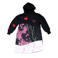Image 2 of hearts tiedye wave 10/12 COURTNEYCOURTNEY hooded hood hoodie sweatshirt pink dyed
