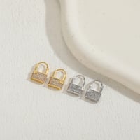 Image 1 of 14K Gold Plated Lock Earrings