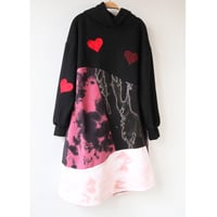 Image 5 of hearts tiedye wave 10/12 COURTNEYCOURTNEY hooded hood hoodie sweatshirt pink dyed