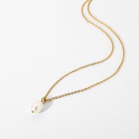 Image 4 of 18K Gold Plated Single Pearl Necklace