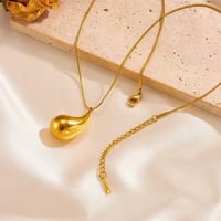 Image 1 of 18K Gold Plated Water Droplet Necklace