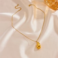 Image 2 of 18K Gold Plated Water Droplet Necklace