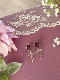 Image 3 of Bow Dangles (Silver)