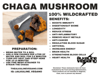 CHAGA MUSHROOM CHUNKS 100% WILDCRAFTED