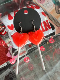 Image 2 of Lollipop heart ❤️ earrings 