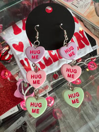 Image 2 of Conversation hearts drop earrings 