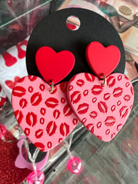 Image 3 of Kiss me heart earrings 