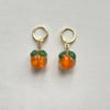 persimmon glasswork gold huggie hoop earrings