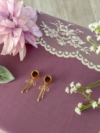 Image 2 of Bow Dangles (Gold)