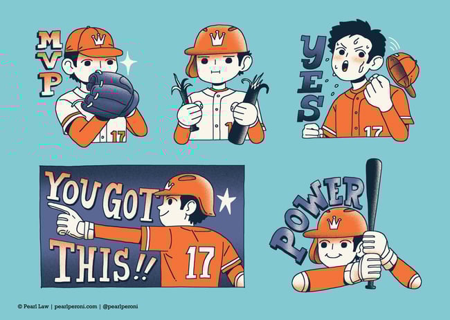 Baseball player number 17 sticker sheet