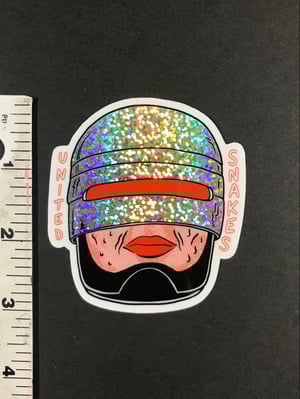 Image of ROBOT COP GLITTER STICKER
