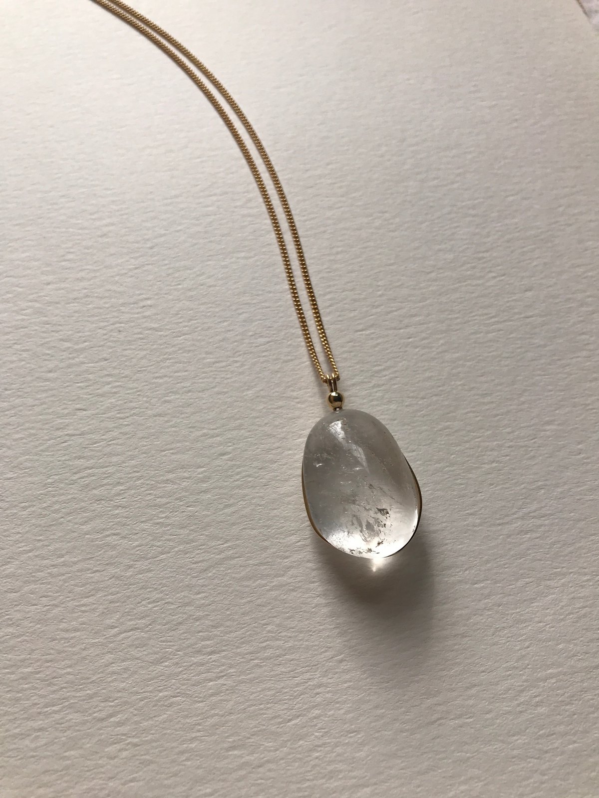 Image of Clear Quartz Oval Necklace