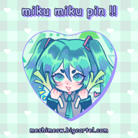 Hatsune Miku Leek Heart Button