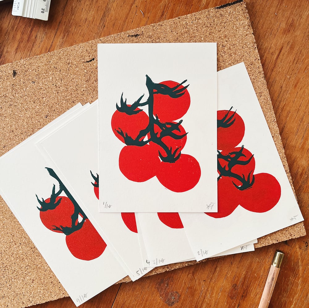 Tomato Linocut Print