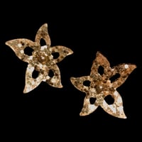 Image 1 of FLOWER Earring GOLD Glitter