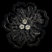 Image 1 of FLOWER Brooch - Black Glitter.