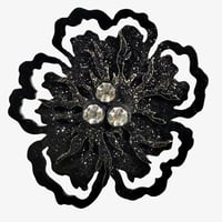 Image 2 of FLOWER Brooch - Black Glitter.