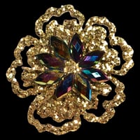 Image 3 of FLOWER Brooch - Black Glitter.