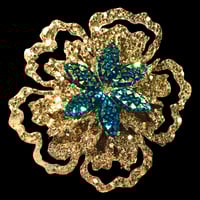 Image 4 of FLOWER Brooch - Black Glitter.