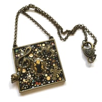 Image 2 of Metal Rocks Large Square Music Rocks Bronze Pendant * SAMPLE £25*