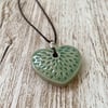 Jade Green Heart Ceramic Pendant/Necklace