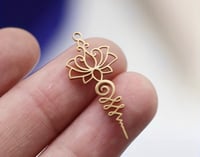 Image 2 of Hollow Lotus Flower Charm - Gold