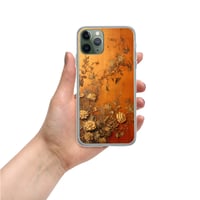 Image 4 of Baroque Goth Inspired Gold and Orange Textured Floral Look Clear Case for iPhone®