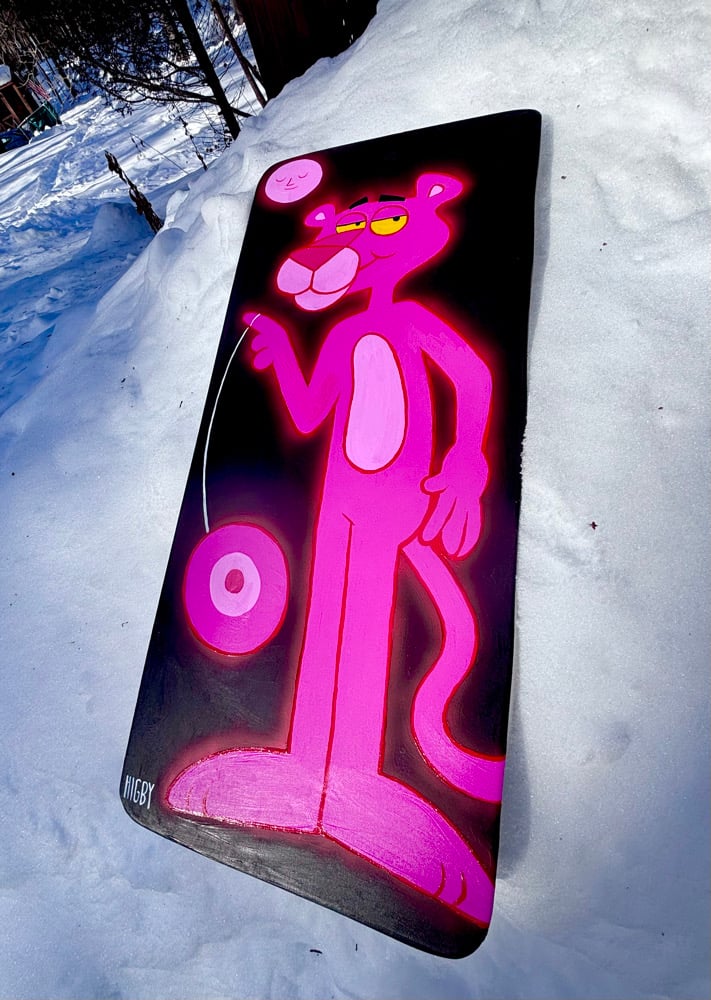Image of Pink Panther Yo-Yoing Painting 11x24 
