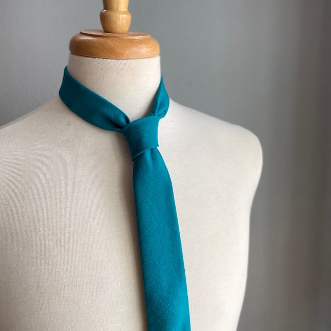 Teal Linen Necktie