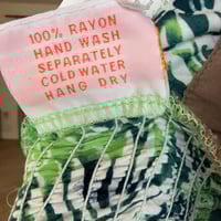 Image 3 of Original Batik Print Blue and Green Crochet Sundress by Santiki - NWT - Lillian -Size Small 