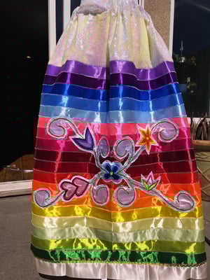 Image of White applique ribbon skirt 