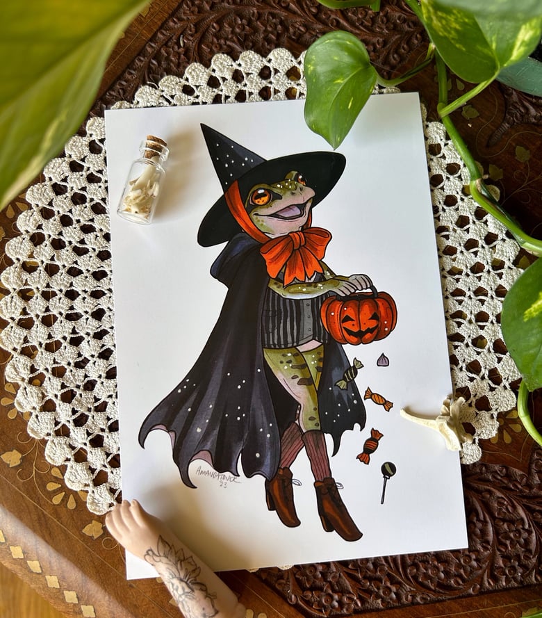 Image of HALLOWEEN FROG PRINT 