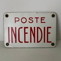 Image 1 of Plaque émaillée « Poste INCENDIE »