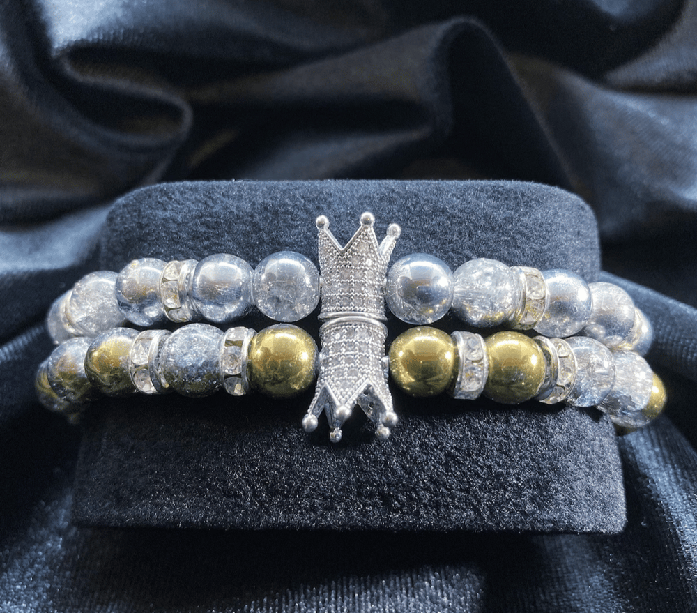 Image of Silver or Gold Crown Royalty Bracelet for Men & Women