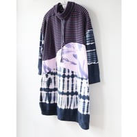 Image 2 of purple navy blue waffle thermal knit wave adult 1X xxl longsleeves courtneycourtney sweatshirt dress