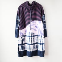 Image 3 of purple navy blue waffle thermal knit wave adult 1X xxl longsleeves courtneycourtney sweatshirt dress
