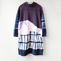 Image 4 of purple navy blue waffle thermal knit wave adult 1X xxl longsleeves courtneycourtney sweatshirt dress