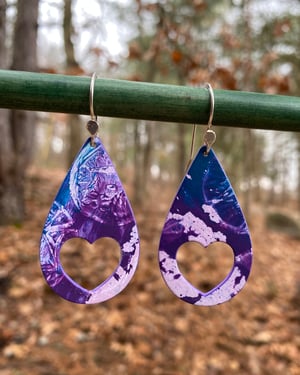 Image of One-Of-A-Kind Monoprint & Sterling Earrings - #25